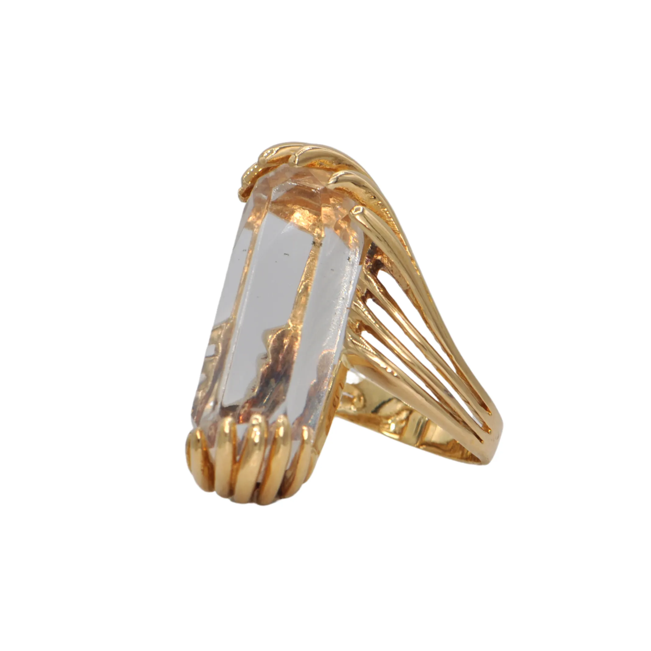Vintage Quartz 18K Gold Ring