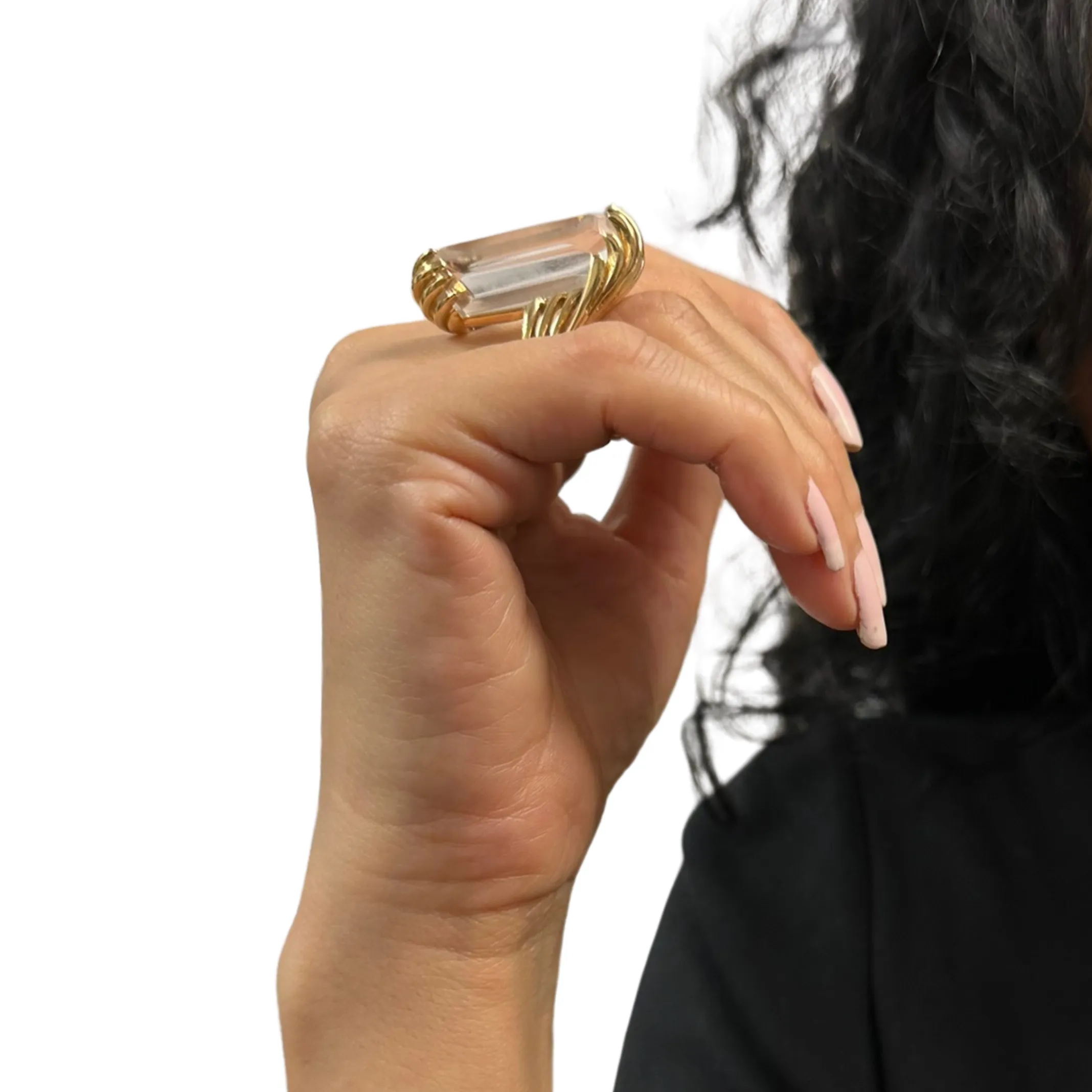 Vintage Quartz 18K Gold Ring