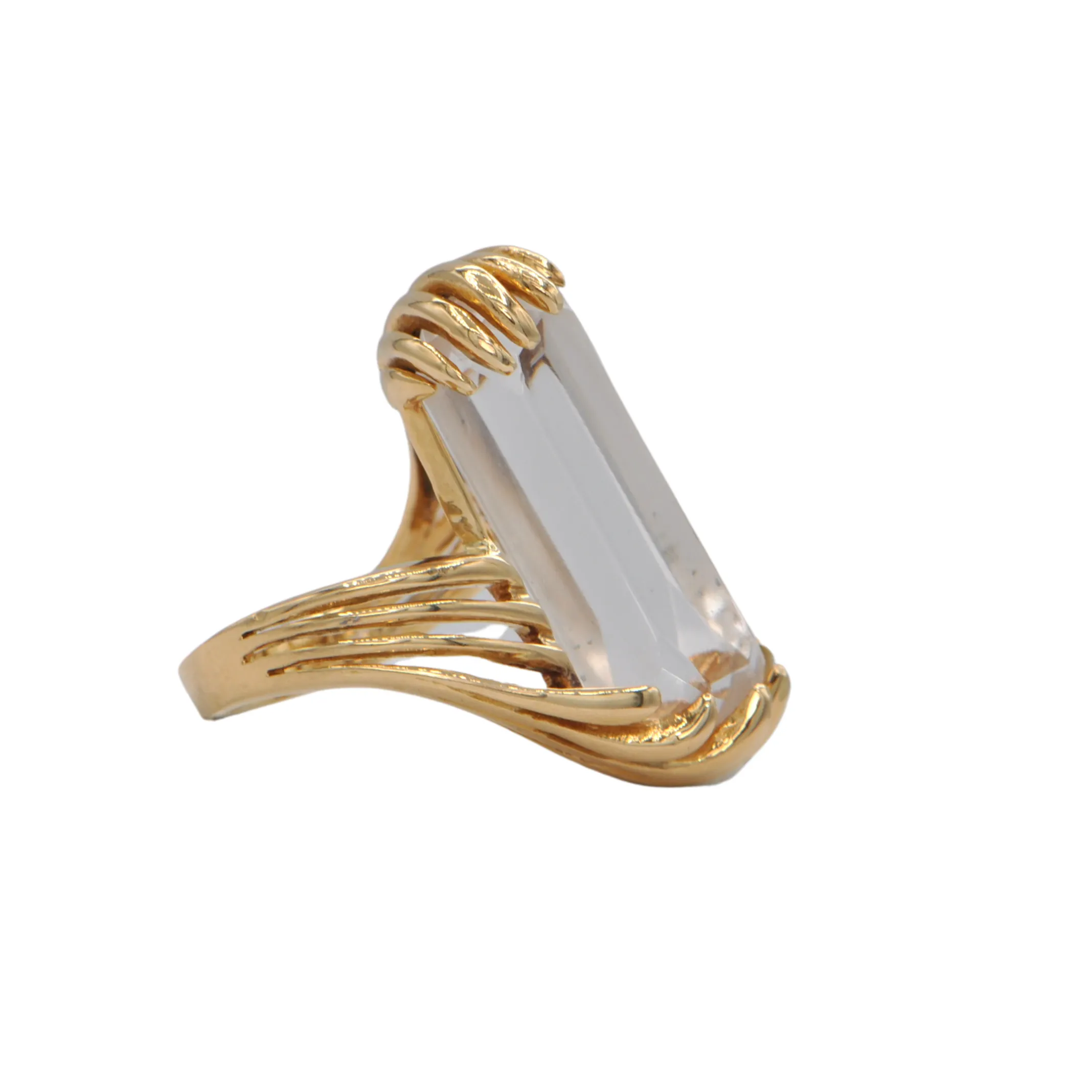 Vintage Quartz 18K Gold Ring