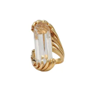 Vintage Quartz 18K Gold Ring