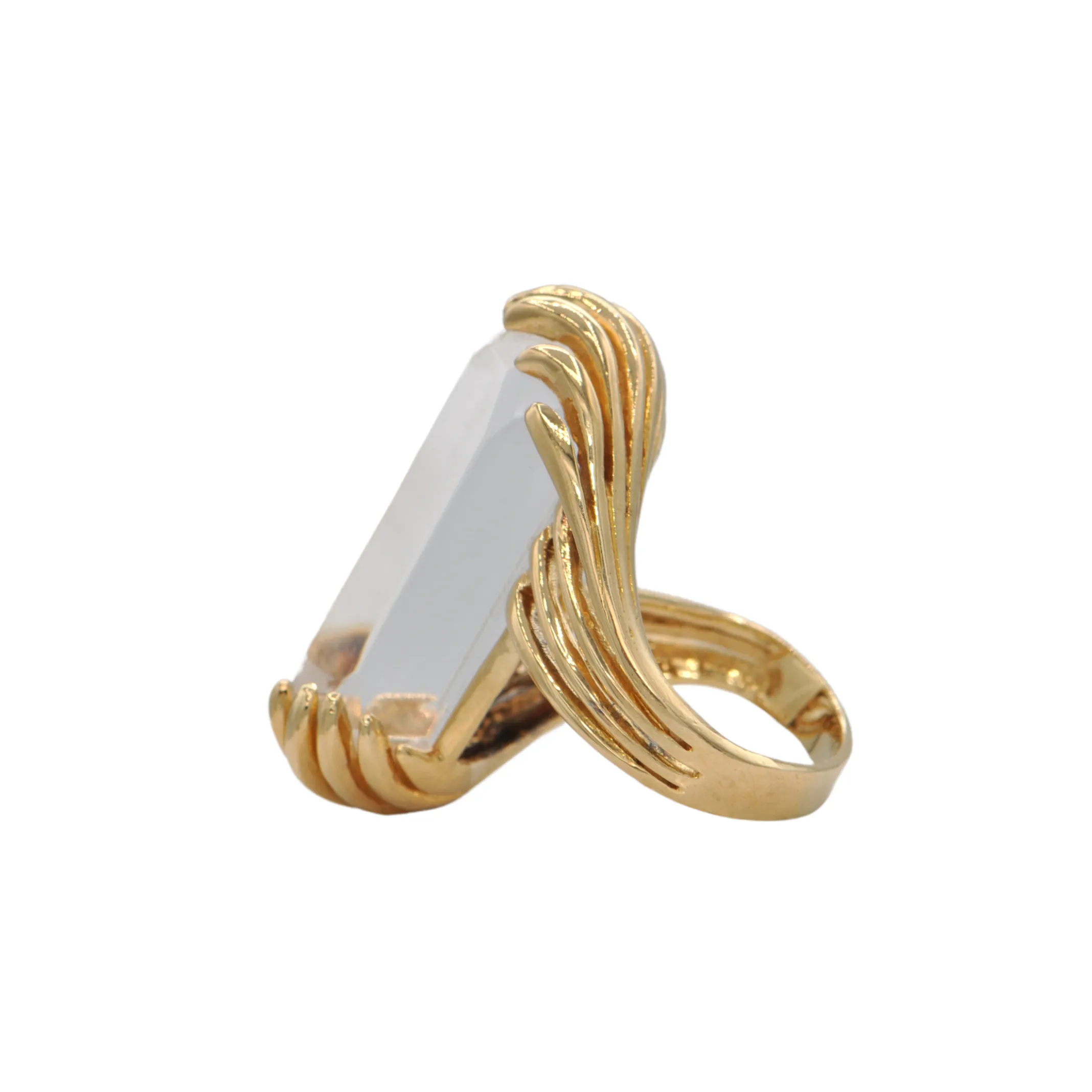 Vintage Quartz 18K Gold Ring