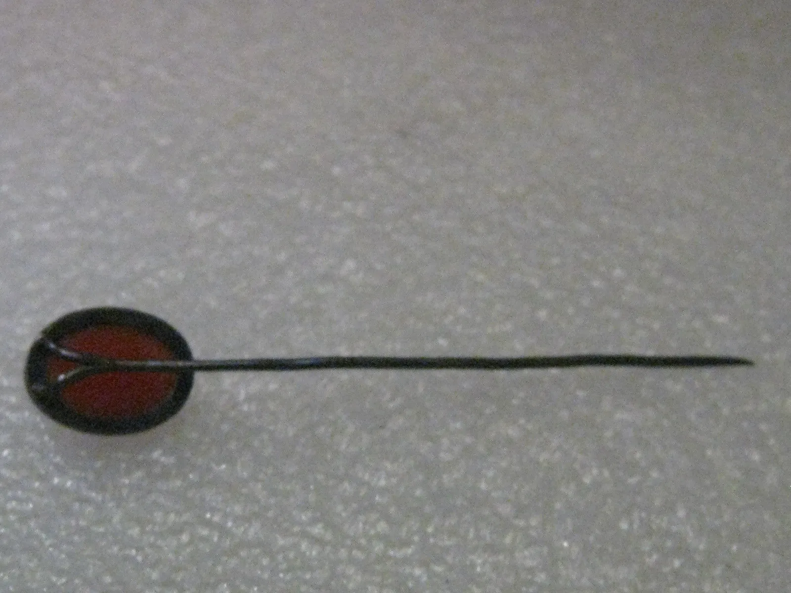 Vintage Sterling Silver Carnelian Stick Pin, Domed Oval, MId-Century or earlier