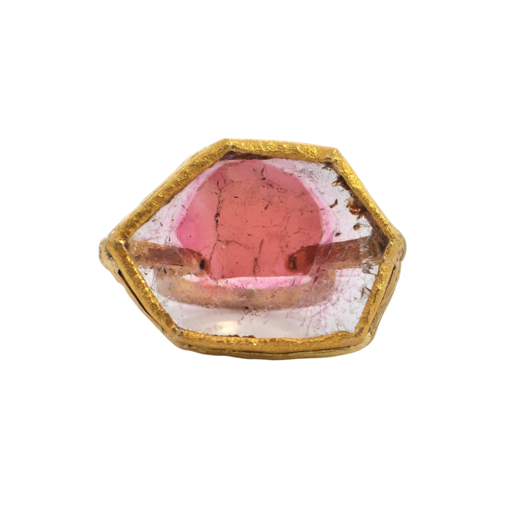 Watermelon Tourmaline 18k Gold Ring