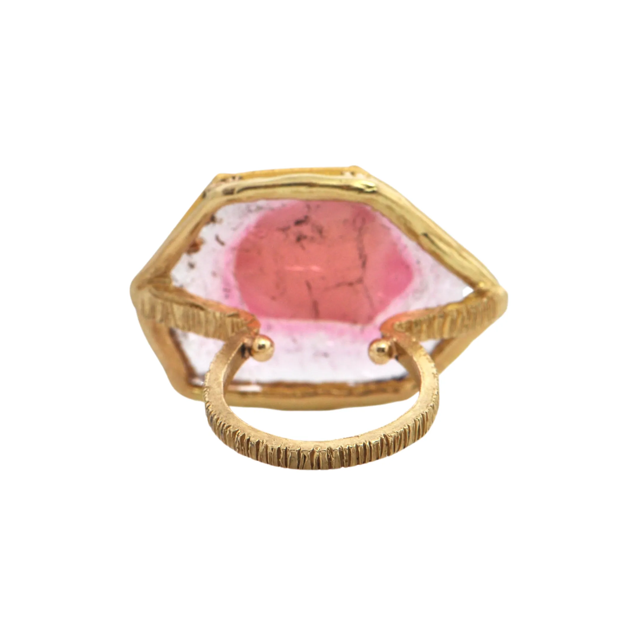 Watermelon Tourmaline 18k Gold Ring