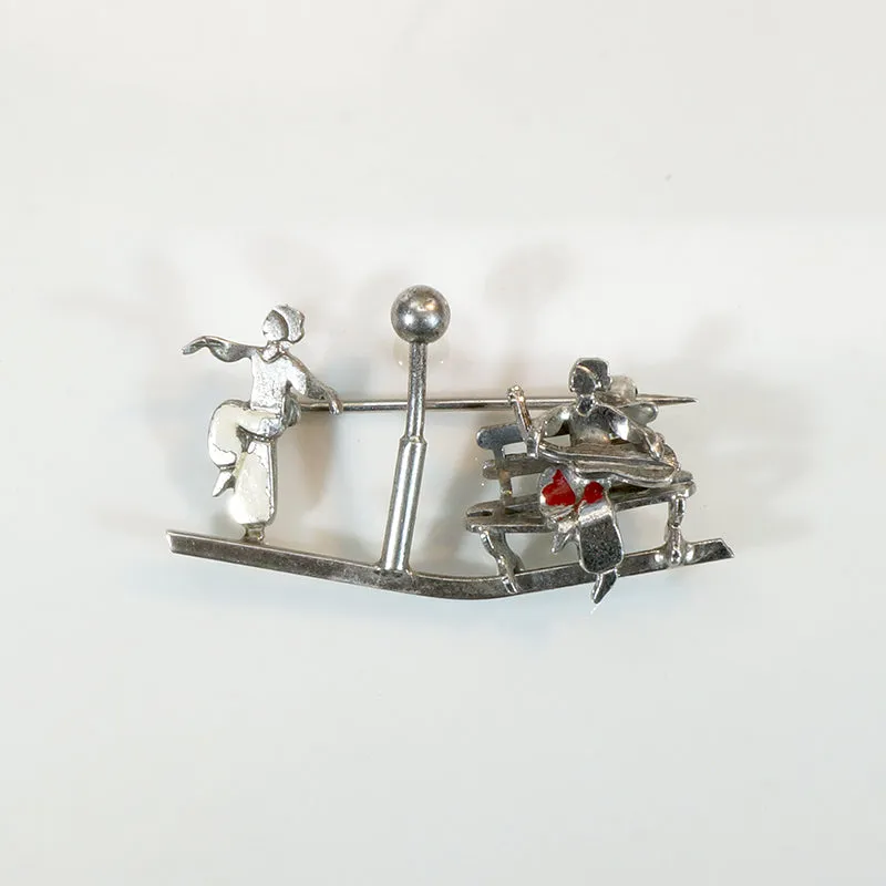 Whimsical Dancer & Musician Brooch