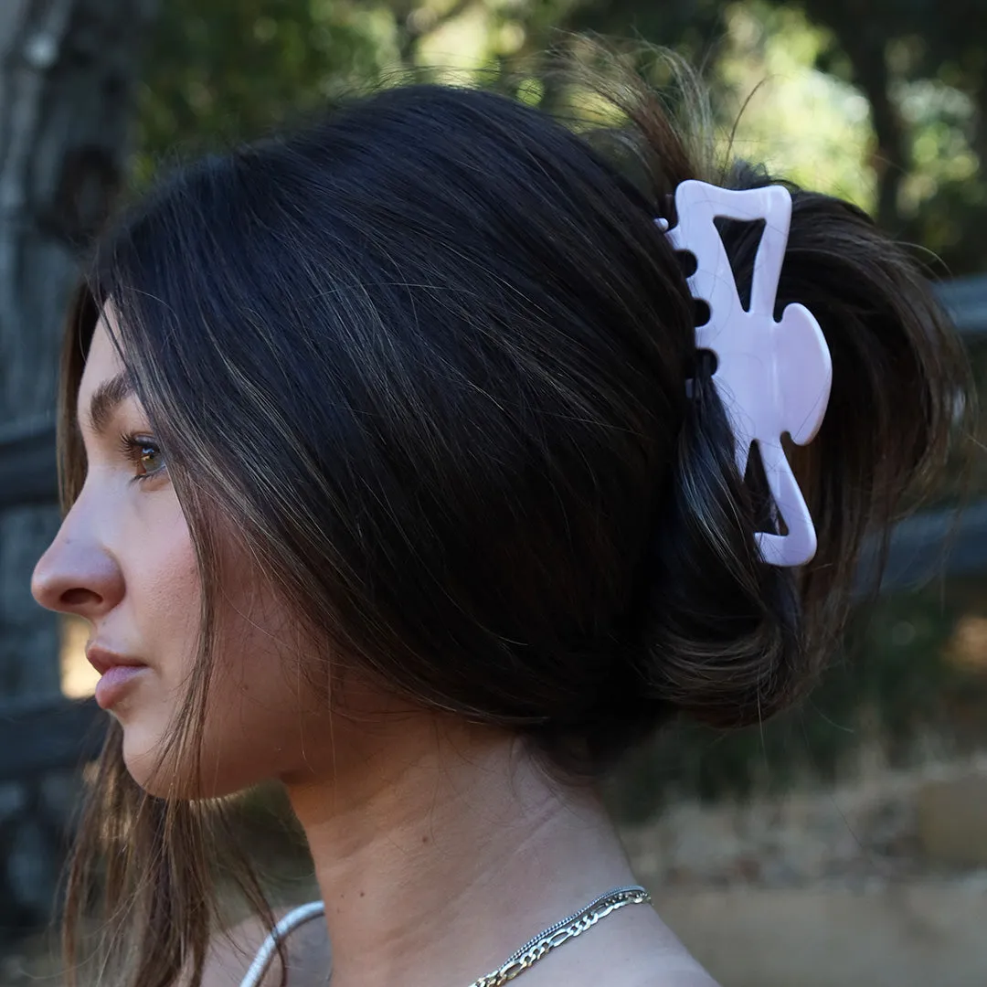 XL BOW CLIP BABY PINK
