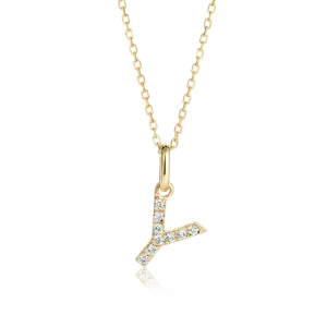 Y Letter Pendant Yellow Gold