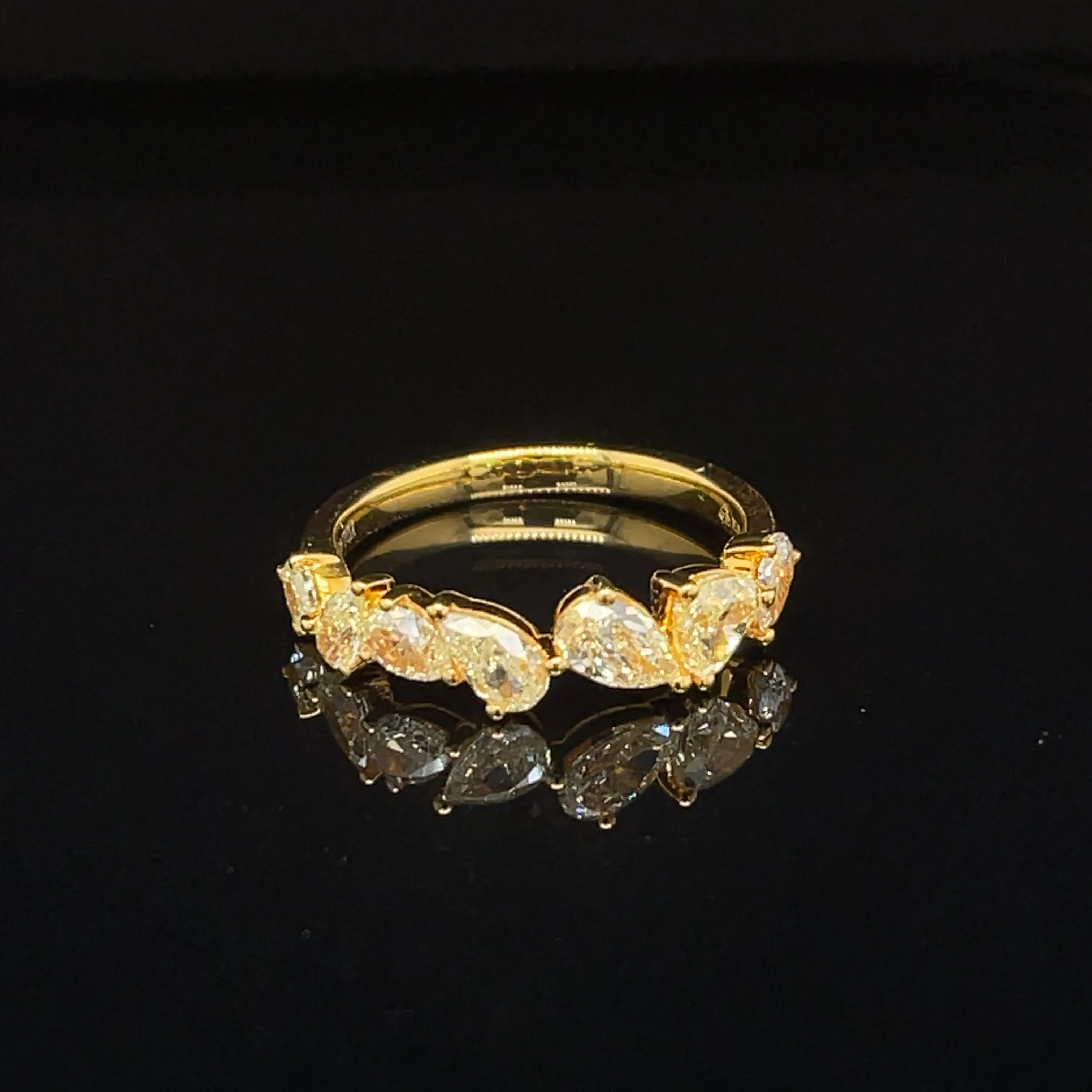 Yellow Diamond Cascade Anniversary Wedding Ring in 18k Yellow Gold - #611 - RGDIA670982