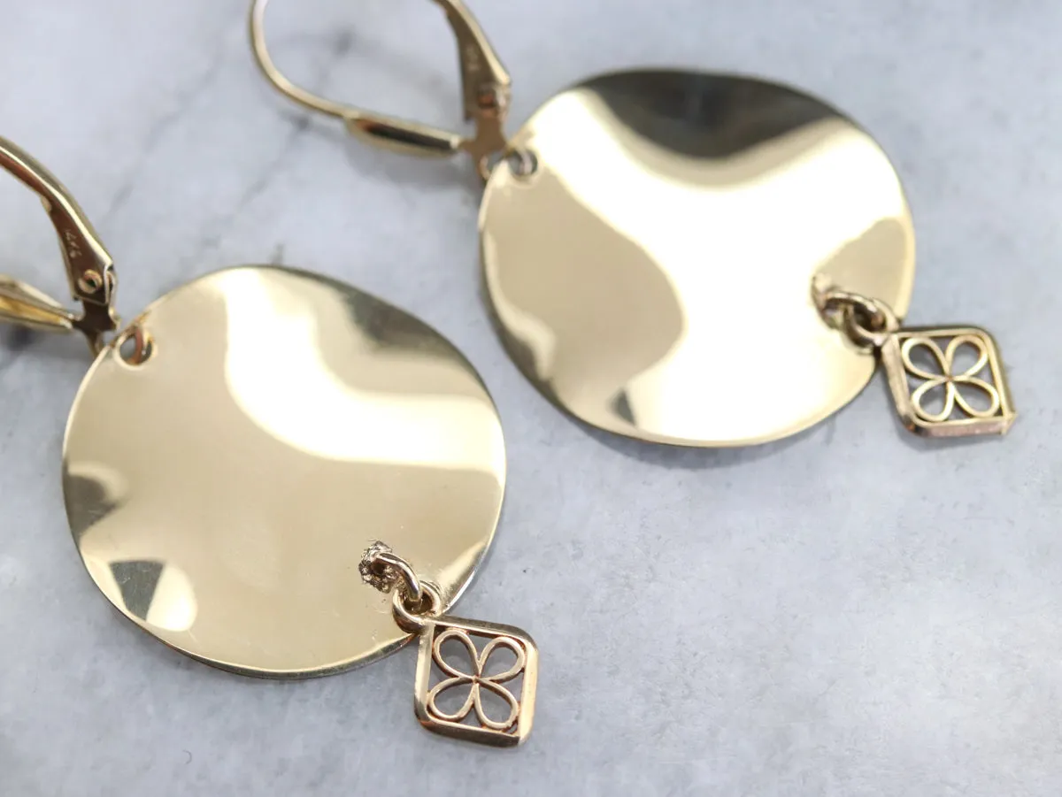 Yellow Gold Dangle Drop Earrings